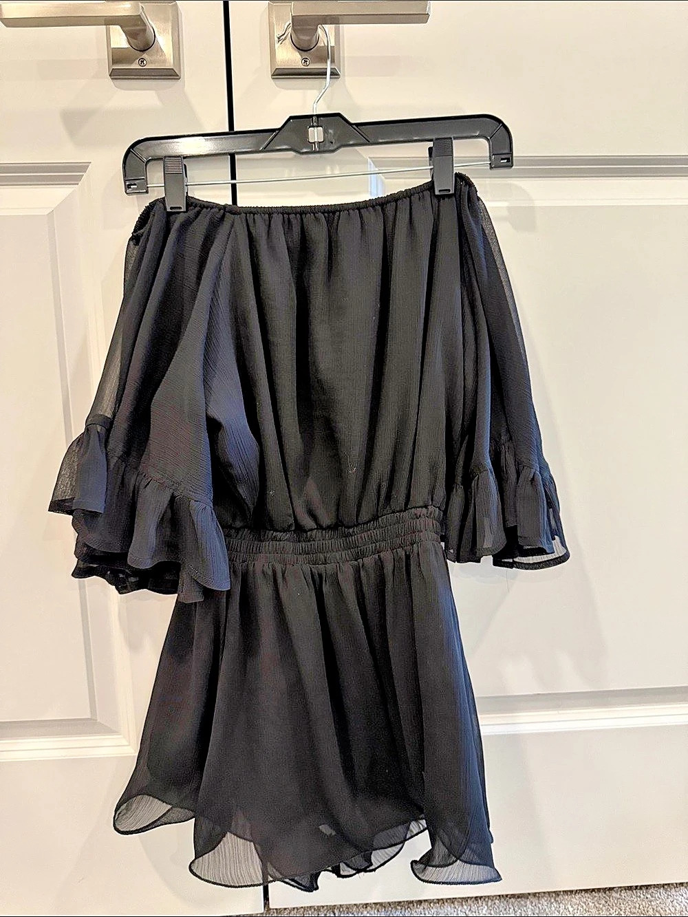 endless rose Black Ruffle Mini Dress Size XS